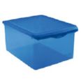 Caja 63 l. bajo cama c/ruedas tapa simple azul
